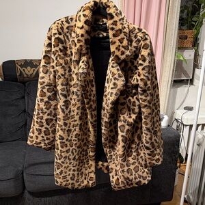 Love Tree Animal Print Teddy Jacket